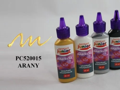PJ lehúzható üvegfesték, 20 ml, arany kontúr Kiárusítás