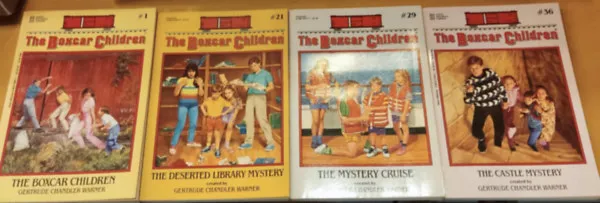 Expressz szállítás 4 db The Boxcar Children: The Boxcar Children (1); The Deserted Library Mystery (21); The Mystery Cruise (29); The Castle Mystery (36)
