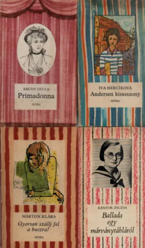 4 db Csíkos könyv együtt: Primadonna, Gyorsan szállj fel a buszra, Andersen kisasszony, Ballada egy márványtábláról. Kiárusítás