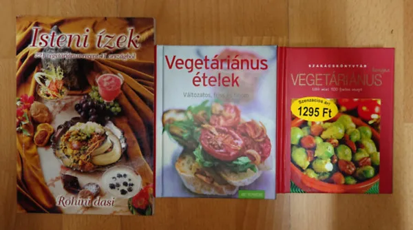 3 vegetáriánus receptkönyv: Vegetáriánus konyha (több mint 100 fontos recept), Vegetáriánus ételek, isteni ízek - 221 vegetáriánus recept 41 országból Ajánlat